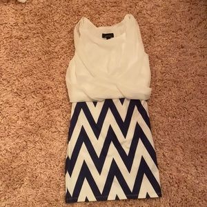 Blue and white dress